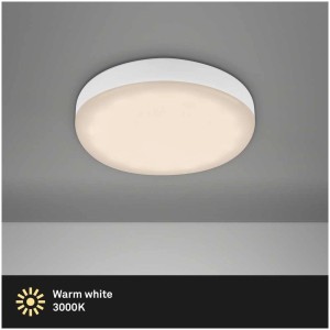 Weisse Briloner LED Einbauleuchte Plat mit warmweissem Licht (3000K).