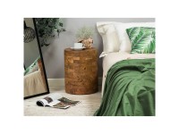 Table d'appoint Beliani Brant teck Marron Ø 35 cm / H 45 cm