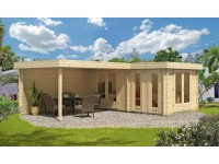 FinnTherm Gartensauna Quinta ISO Naturbelassen Wandstärke 44 mm 520 cm x 720 cm