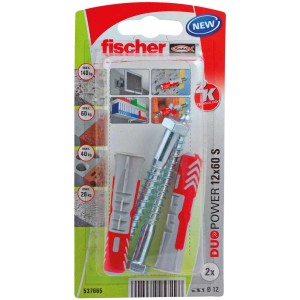 Fischer Tassello universale DuoPower 12x60, confezione da 2. Tassello universale per fissaggi sicuri in diversi materiali.