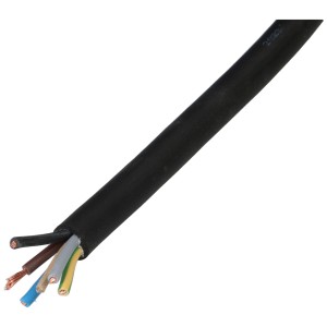 Câble GDV noir H07RN-F5X2,5 vendu au mètre, flexible en caoutchouc.