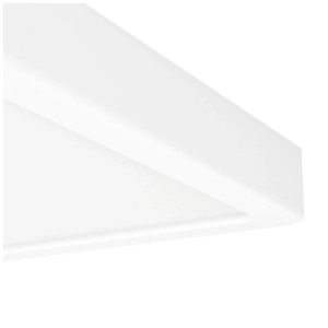 Gros plan du plafonnier LED Eglo Fueva 6 blanc, carré, en plastique, 22x22 cm.