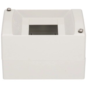 Coffret de distribution apparent, 1 rangée, avec rail DIN pour installations électriques.