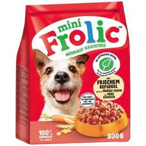 Frolic Mini cibo secco per cani con pollame, confezione da 800g.