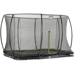 Trampolino interrato nero EXIT Silhouette 214x305 cm con rete di sicurezza.