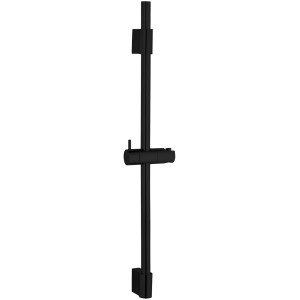 Wenko Barre de douche Classic, 70 cm, noire, avec support de douchette réglable.
