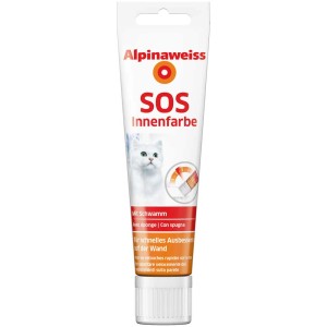 Alpinaweiss SOS Pittura per interni 100ml per ritocchi rapidi su pareti bianche.