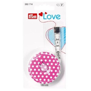 Metro a nastro avvolgibile Prym Love Pink, 150 cm, per lavori creativi e misurazioni precise.