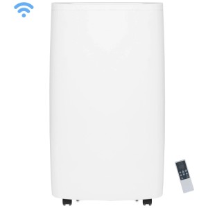 Climatiseur Emerio blanc avec Wifi et télécommande. Climatiseur mobile pour intérieur.