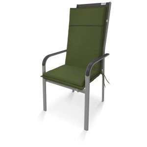 Cuscino per sedia a schienale alto Doppler Life D.5351, verde muschio, 48x119cm, per sedia da giardino con lacci.