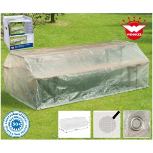 Copertura protettiva trasparente per set tendone birreria, 220x120x75 cm, in tessuto PE.