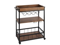 Wenko Küchenwagen Rustico Schwarz-Nussbaum (HxBxT) 89,5 x 80 x 40 cm