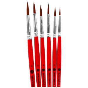 I Am Creative Pinselset, 6 runde und spitze Künstlerpinsel in verschiedenen Größen.