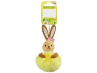 Osteraufhänger Hase mit Plüsch Gelb 12 x 6 cm