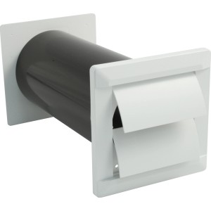 Marley Teleskop Mauerlüfter mit Verschlussklappe für Flachkanal System 100, geeignet für Mauerstärken bis 480mm.