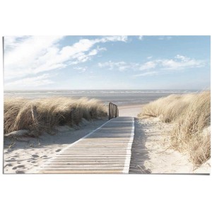 Maxiposter Dünen: Holzsteg zum Strand unter blauem Himmel, 61x91,5 cm