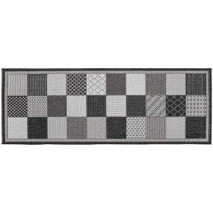 Tapis de couloir Andiamo Arizona anthracite avec motif graphique, 50x150 cm. Tapis en polypropylène.