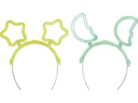 Knicklicht-Haarreifen Stern und Mond 2 Stk.