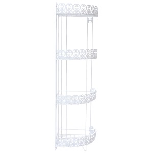 MSV Étagère d'angle de douche Agadir, acier, blanc, 4 niveaux pour bain et douche.