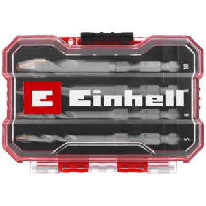 Set di punte per piastrelle Einhell, 4 pezzi in custodia XS trasparente.