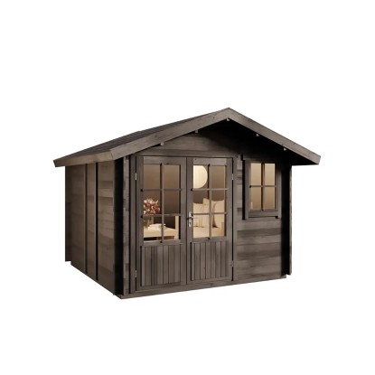 Alpholz Gartenhaus Palermo-28 Holz imprägniert Grau (HxBxT) 245 x 331 x 331 cm