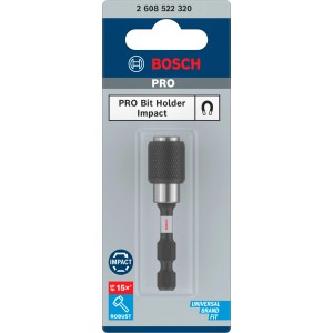 Portainserti Bosch Impact Control a sgancio rapido in confezione. Robusto portainserti magnetico per elettroutensili.