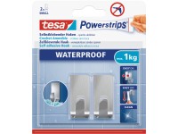 Tesa Powerstrips Haken Waterproof Zoom Edelstahl Small 2 Stk.