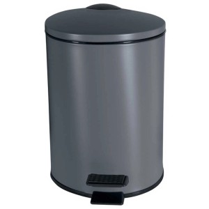 Spirella Adelar pattumiera bagno, grigio scuro, 3 l, con pedale e chiusura soft.