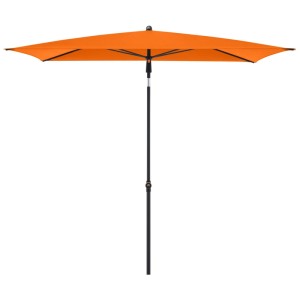 Orange-anthrazitfarbener Doppler Myzone Marktschirm, rechteckig, 190x125 cm, mit stabilem Stahlmast.