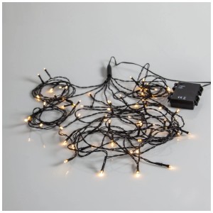 Guirlande lumineuse LED Star Trading avec 64 LED blanc chaud et batterie pour intérieur et extérieur.