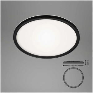 Panneau LED Brilo Panel Slim noir, Ø 29,3 cm, 18 W, lumière blanche neutre.