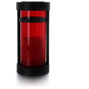 Rote LED Solar Grablaterne Arimo, Ø 12 cm, Höhe 26 cm, für stimmungsvolle Grabbeleuchtung.