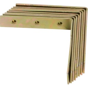 8 pz. staffe angolari per sedie zincate gialle 80x80x18 mm per costruzioni in legno.