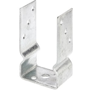 U-Pfostenträger, feuerverzinkt, 81x150mm, zum Aufschrauben für Holzschutz.