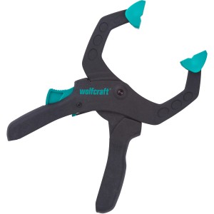 Wolfcraft Ratschenzwinge FZR 60, outil de serrage avec mécanisme à cliquet et mors mobiles.
