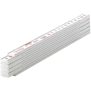 Flessometro pieghevole in plastica bianca HK 2/10W, 2 m, piegato. Strumento di misura per misurazioni precise.