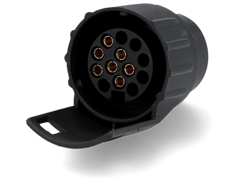 ProPlus Adapter kontra von 7- auf 13-polig Anhänger-Adapter 7-polig und 13-polig,  Schwarz Kunststoff Mini-Ausführung Adapterstecker Kurzadapter Anhänger
