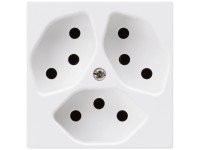 Hager Steckdose Kallysto 3 x T13 Einsatz + Frontplatte Weiss