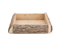 DecoFinder Tablett aus Rinde 4 x 20 x 20 cm