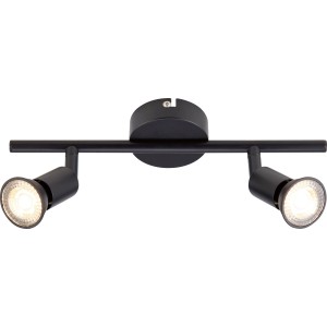 Faretto nero Concio GU10 a 2 luci, finitura opaca, luce per interni.