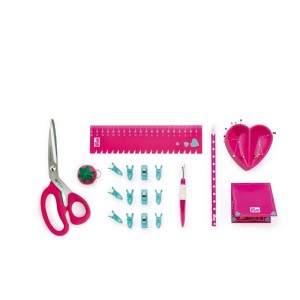 Prym Starterset Nähen Love Pink con forbici, metro a nastro, puntaspilli e altri accessori per cucito.