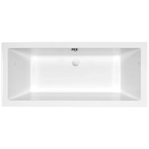 Vasca da bagno rettangolare Cersanit Intro in acrilico bianco, 160x75 cm, vista dall'alto.