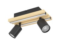 Eglo LED-Spot Gesteira Stahl Holz Schwarz 1'100 lm / 8 W / 2-flammig / 255 mm