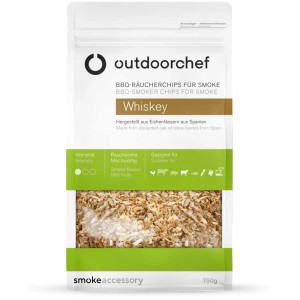 Outdoorchef Chips affumicatura Whiskey, 750g, per grill & smoker. Aroma affumicato per carne, pesce e bevande.