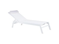 Beliani Gartenliege Catania II Aluminiumgestell mit weissem Kunststoffgewebe