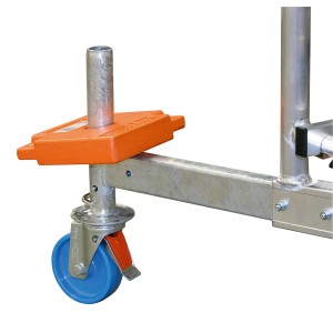 Set ruote Krause ClimTec, 4 pezzi, ruote da 125 mm con freno per ponteggi.