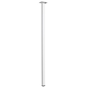 Gamba per tavolo Hettich bianca, quadrata, 25x25x800 mm, con piastra di montaggio.