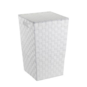Cesto portabiancheria bianco Wenko Adria Square con coperchio, capacità 48 l.