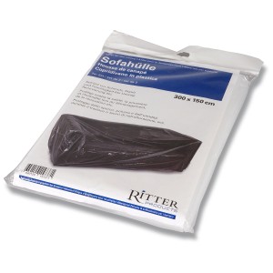 Lot de 2 housses de canapé Ritter Products 300x150cm en plastique résistant à la déchirure pour protéger de la poussière et de la saleté.