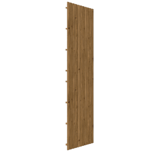 Pannello acustico Denpanels Nordic Outdoor Flex Pino Termotrattato, vista laterale.
